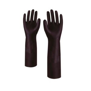 Long Leather Hand Gloves (Black)