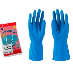 Blue Leather Gloves