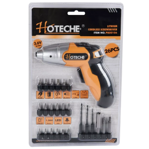 Hoteche 26pcs 3.6V Lithium Cordless Screwdriver Set (HT-P800106)